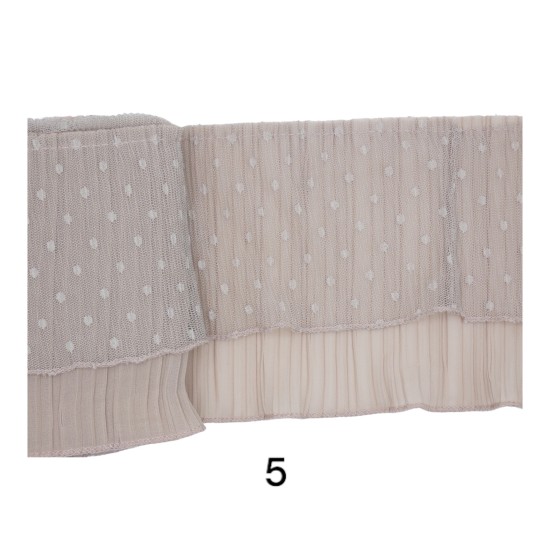 Διπλό βολάν πλίσε οργαντίνα σε 13 χρώματα (103390)