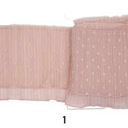 Διπλό βολάν πλίσε οργαντίνα σε 13 χρώματα