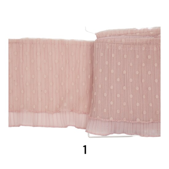 Διπλό βολάν πλίσε οργαντίνα σε 13 χρώματα ()