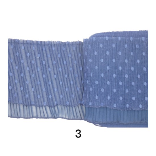 Διπλό βολάν πλίσε οργαντίνα σε 13 χρώματα (103388)