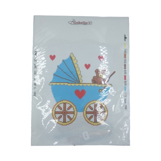 Καδράκι γέννησης μωρού σχέδιο καροτσάκι ()