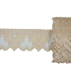 Μπεζ δαντέλα γαλλική σαντιγί 7 cm