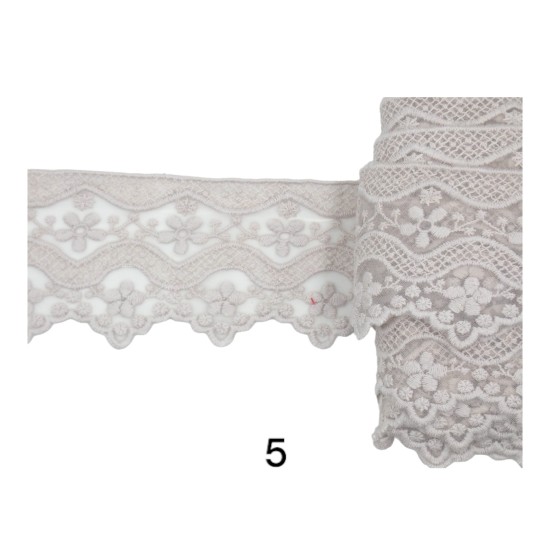 Γαλλική δαντέλα σαντιγί σε 5 χρώματα 6cm  (98778)