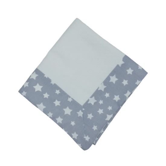  Χειροποίητη Πάνα πικέ σχέδιο γκρι stars ()