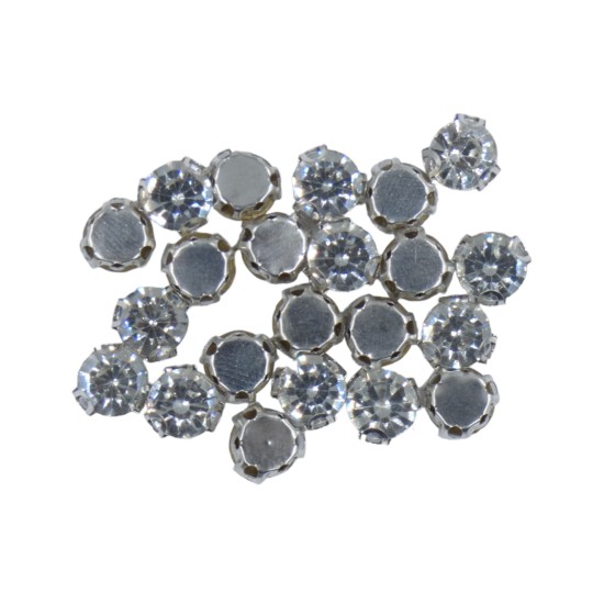 Ραφτές πέτρες στρας με ασημί βάση 5mm ()