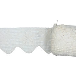 Δαντέλα βαμβακερή με σχέδιο (ιβουαρ) 6cm