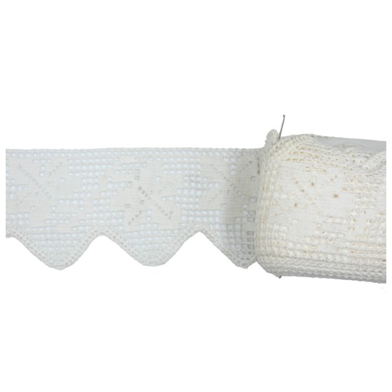 Δαντέλα βαμβακερή με σχέδιο (ιβουαρ) 6cm ()