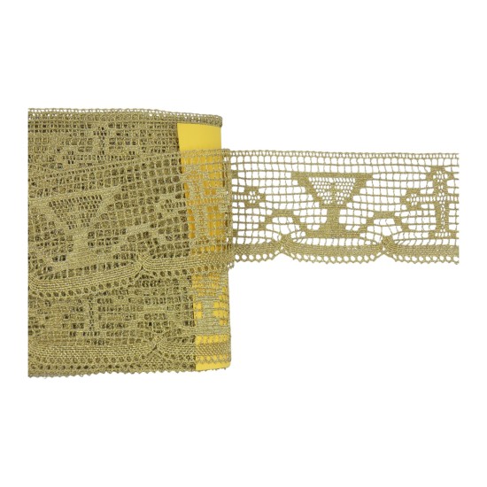 Δαντέλα χρυσή με σχέδιο σταυρό  7.5 cm ()