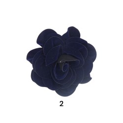 Μπουτονιέρα βελουτέ σε 2 χρώματα σε σχήμα λουλουδιού 3D 15cm