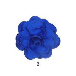 Μπουτονιέρα υφασμάτινη σε 2 χρώματα σε σχήμα λουλουδιού 3D 12cm