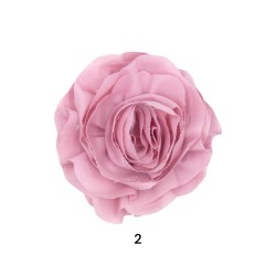 Μπουτονιέρα τζιν σε 2 χρώματα σχήμα λουλουδιού 3D με καρφίτσα 15,5cm