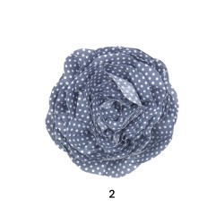 Μπουτονιέρα τζιν πουά σε 2 χρώματα σχήμα λουλουδιού 3D με καρφίτσα 13cm