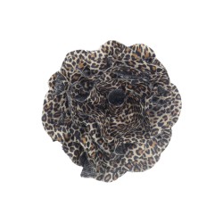 Μπουτονιέρα λεοπαρ σχήμα λουλουδιού 3D με καρφίτσα 14cm