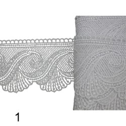 Δαντέλα κυπούρ λευκή και ιβουάρ 7.5cm