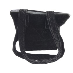 Τσαντάκι βελούδο καπιτονέ με πάτο και χερούλια 20 x 25