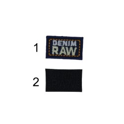 Θερμοκολλητικό μοτιφ μαύρο και μπλε denim raw 2.5x1,5 cm Θερμοκολλητικό μοτιφ μαύρο και μπλε denim raw 2.5x1,5 cm
