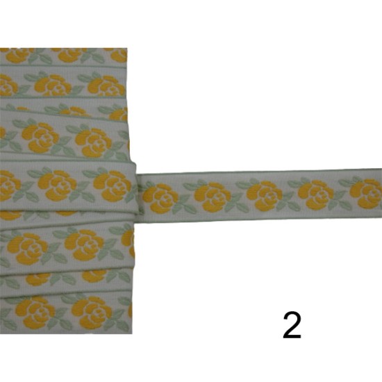 Κεντημένη τρέσα με λουλούδια σε 3 χρώματα 2cm (106882)