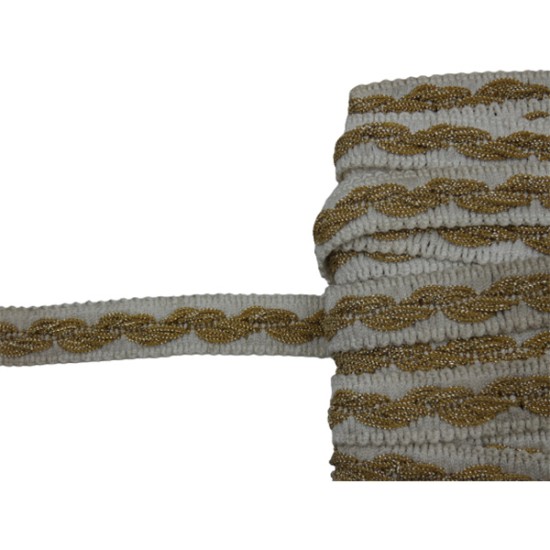 Τρέσα ρεγιον λευκή με χρυσή λεπτομέρεια 2cm  ()