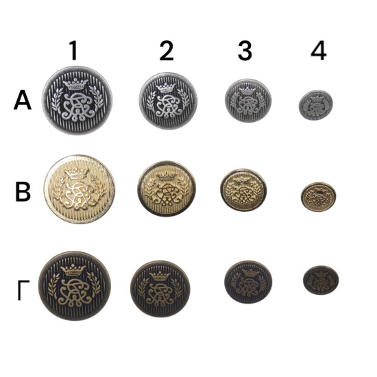 Μεταλλικό κουμπί με οικόσημο σε 3 χρώματα  ()