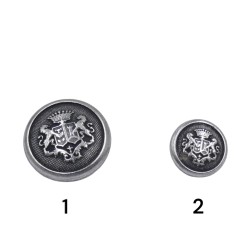 Μεταλλικό κουμπί με οικόσημο σε ασημί