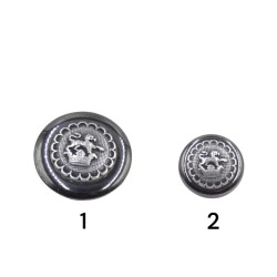 Μεταλλικό κουμπί με οικόσημο σε ασημί