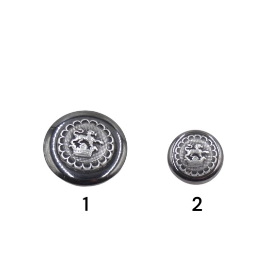 Μεταλλικό κουμπί με οικόσημο σε ασημί ()