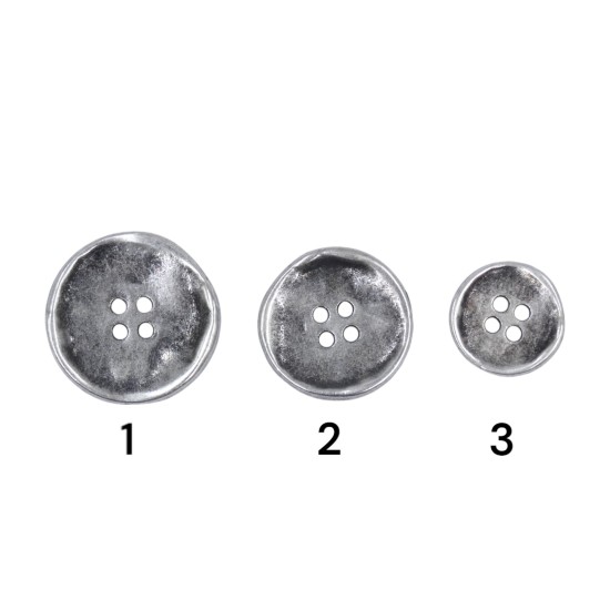 Μεταλλικό κουμπί ματ ασημί ()