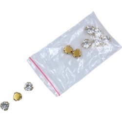 Ραφτές πέτρες στρας με χρυσή βάση 5mm 10τμχ