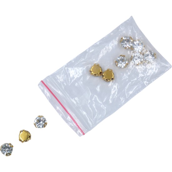 Ραφτές πέτρες στρας με χρυσή βάση 5mm 10τμχ ()