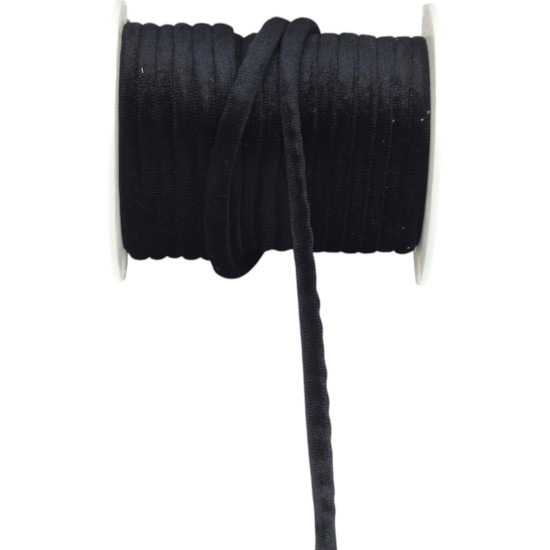 Βελούδινο κορδόνι μαύρο 1cm ()