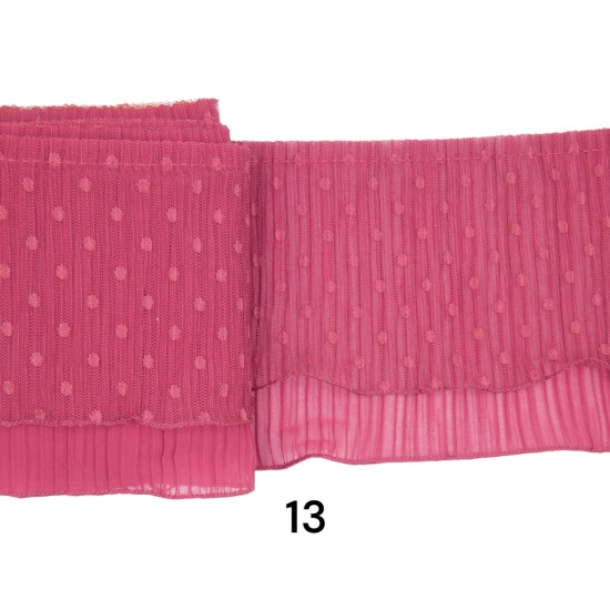 Διπλό βολάν πλίσε οργαντίνα σε 13 χρώματα (103398)