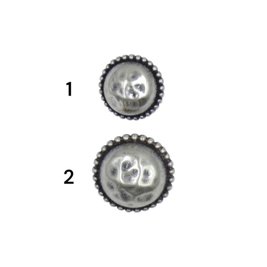 Μεταλλικό κουμπί ασημί τύπου μπουλ ()