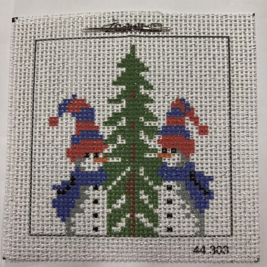 Χριστουγεννιάτικο κιτ σταυροβελονιά δυο χιονάνθρωποι  ()