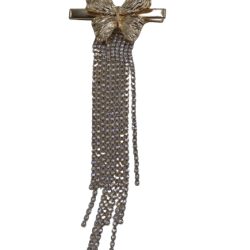 Κλιπ πεταλούδα με κρόσσι στρας χρυσο Κλιπ πεταλούδα με κρόσσι στρας χρυσο