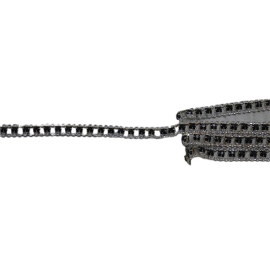 Τρέσα μεταλλική με στράς  1,5 cm ()