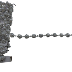 Τρέσα σχέδιο μαργαρίτα με πέρλα και περιμετρικά στρας 0,5 cm