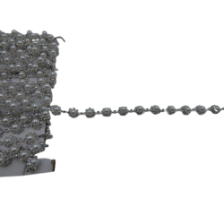 Τρέσα σχέδιο μαργαρίτα με πέρλα και περιμετρικά στρας 0,5 cm