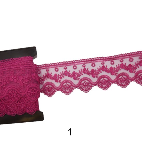 Γαλλική δαντέλα σαντιγί 9 cm σε 6 χρώματα ()