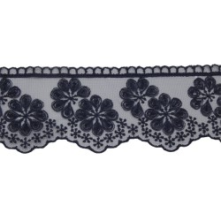 Γαλλική δαντέλα σαντιγί σκούρη μπλέ 6,50 cm