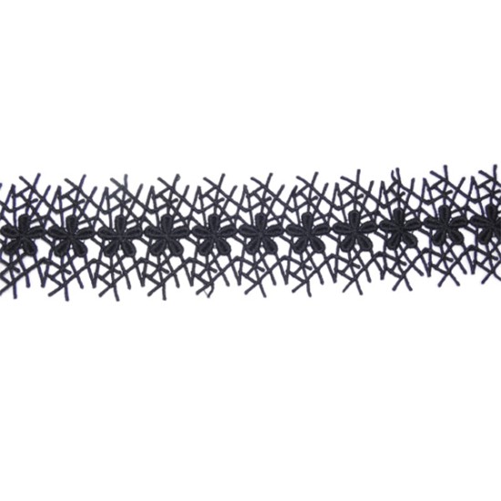 Κυπούρ δαντέλα Μαύρη 6,5 cm ()