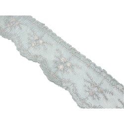 Δαντέλα γαλλική σαντιγί λευκή 6 cm 