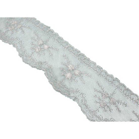 Δαντέλα γαλλική σαντιγί λευκή 6 cm  ()