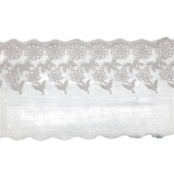 Δαντέλα γαλλική σαντιγί λευκή 13 cm 