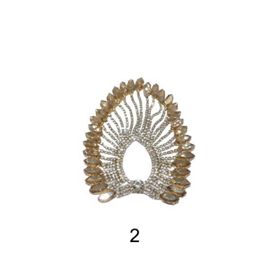 Εντυπωσιακό μοτιφ στρας μεταλλικό σε σχήμα οβάλ σε 6 χρώματα (97641)