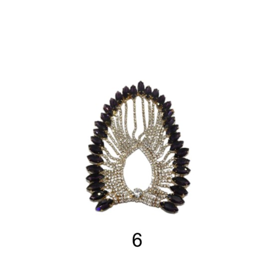 Εντυπωσιακό μοτιφ στρας μεταλλικό σε σχήμα οβάλ σε 6 χρώματα (97645)