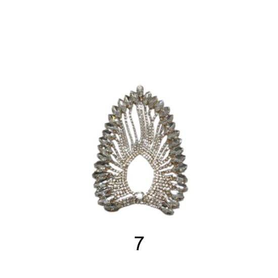 Εντυπωσιακό μοτιφ στρας μεταλλικό σε σχήμα οβάλ σε 6 χρώματα (97646)