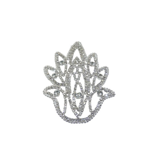 Εντυπωσιακό μοτιφ στρας μεταλλικό σε σχήμα λωτός ()