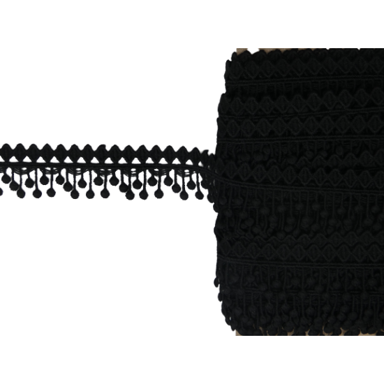 Κυπούρ δαντέλα μαύρη 2,5 cm  ()
