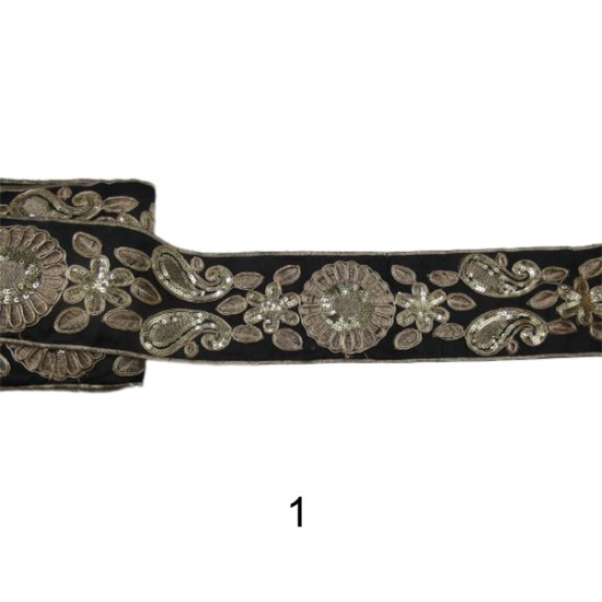 Τρέσα κεντημένη με παγιετες 8,5 cm ()