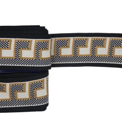 Υφασμάτινη τρέσα ελαστική με μαιάνδρους  5.00 cm